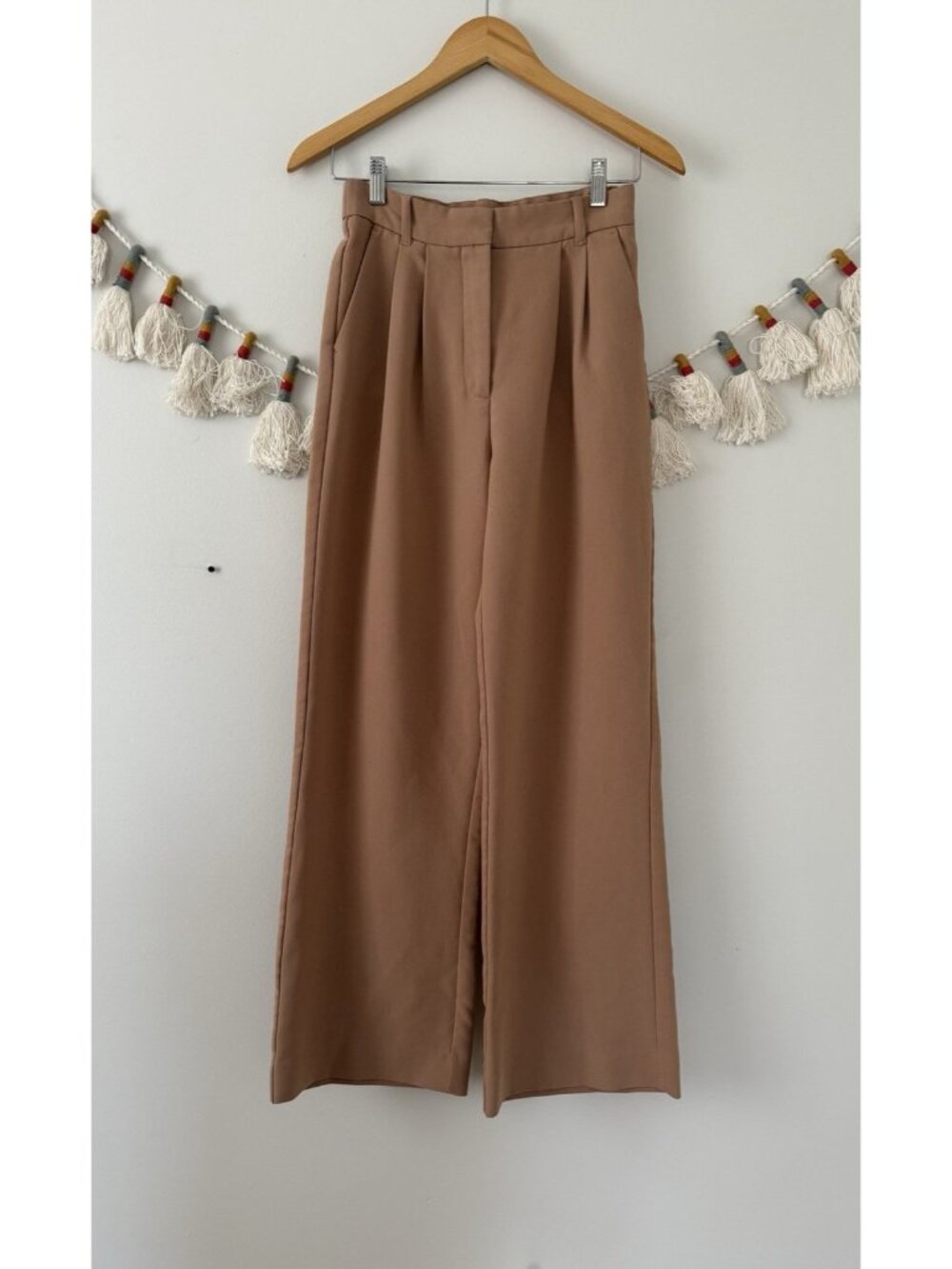 Abercrombie & Fitch Sloane Tailored Wide Leg Trouser Pant Brown Dressy Neutral 2